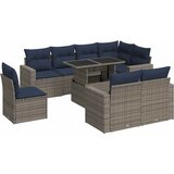 9-dijelni set vrtnih sofa poliratan i bagrem s jastucima sivi | shoptok.hr