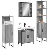 vidaXL Kopalniške omarice 4 kosi siva sonoma inženirski les | Shoptok.si