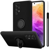 Cadorabo Ohišje, združljiv s Samsungom v tekoči črni barvi - zaščitni pokrov iz fleksibilnega silikona TPU z obročem, (20603390) | Shoptok.si