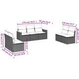  7-dijelni set vrtnih sofa od poliratana s jastucima bež | shoptok.hr