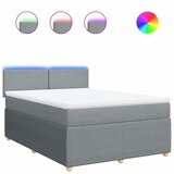 Maison Chic Box spring postelja - Vzmetna postelja z vzmetnico svetlo siva 160x200 cm žamet SL17454, (21895151) | Shoptok.si