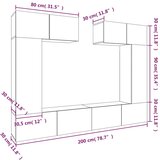  6-dijelni set TV ormarića sivog sonome konstruirano drvo | shoptok.hr