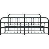  Metalni okvir kreveta uzglavlje i podnožje crni 193x203 cm | shoptok.hr