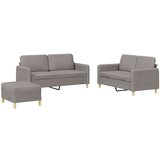 3-dijelni set sofa s jastucima smeđesivi od tkanine | shoptok.hr