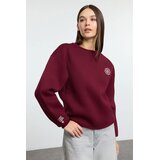 TRENDYOLMILLA ženski duks Twoaw25Sw00176, bordo | Eponuda.com