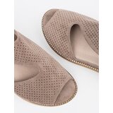 GOODIN Dark beige openwork flat sandals | ePonuda.com