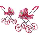 Kolica za lutke - Veliki kotači, sklopiva - Ružičasti uzorci | shoptok.hr