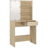  Toaletni stolić s LED rasvjetom, hrast sonoma, 74,5 x 40 x 141 cm, inženjerski drvo | shoptok.hr