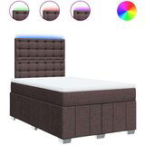 vidaXL Krevet box spring s madracem tamnosmeđi 120 x 190 cm od tkanine | shoptok.hr