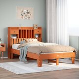 Maison Chic Posteljni okvir - Dvoposteljna postelja - Zakonska postelja brez vzmetnice voščeno rjav 135x190 cm borovina-J13301, (21770796) | Shoptok.si