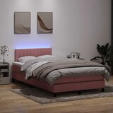 Box Spring krevet s madracem i LED ružičasti 120x220 cm samt | shoptok.hr