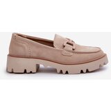 S. BARSKI Women's Beige Suede Moccasins with Ornament D&A | Shoptok.si