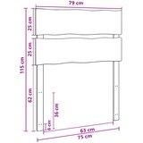  Uzglavlje s prirodnim rubom ROSTOCK Bijela 75 cm | shoptok.hr