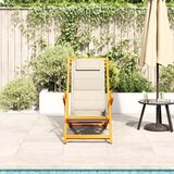  zložljiv stol za na plažo, trden akacijev les, kremna | Shoptok.si