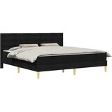  Okvir kreveta s madracem s uzglavljem Crna 200 x 200 cm tkanina | shoptok.hr