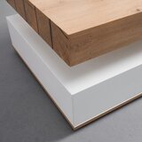 Bessagi Home klubska miza cara, bela, hrast, 2 predala | Shoptok.si