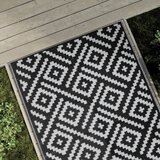 vidaXL Zunanja preproga bela in črna 120x180 cm PP Cene