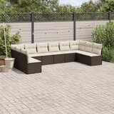 vidaXL 10-dijelni set vrtnih sofa od poliratana s jastucima smeđi Cijene