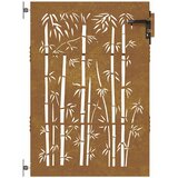  Vrtna vrata 85 x 150 cm od čelika COR-TEN s uzorkom bambusa | shoptok.hr