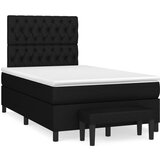 vidaXL Box spring postelja z vzmetnico črna 120x190 cm blago Cene