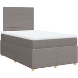 vidaXL Krevet s oprugama i madracem smeđesivi 120 x 190 cm od tkanine | shoptok.hr