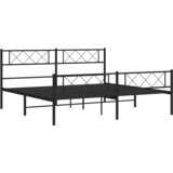  Metalni okvir kreveta uzglavlje i podnožje crni 183x213 cm | shoptok.hr