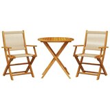  3-dijelni bistro set od polipropilen i masivnog drva bež | shoptok.hr