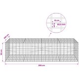  Gabion s žicom debljine 3,5 mm i mrežom 5x10 cm 200x100x50 cm | shoptok.hr