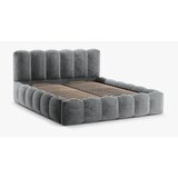 Micadoni Home Sivi tapecirani bračni krevet s prostorom za odlaganje s podnicom 200x200 cm Lupine – | shoptok.hr