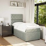 Box spring krevet s madracem svjetlosivi 100x200 cm baršunasti | shoptok.hr
