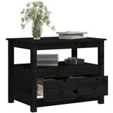  Klubska mizica črna 71x49x55 cm trdna borovina, (20711491) | Shoptok.si
