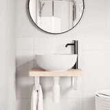  Nosači polica za Lavabo - Umivaonik 2 kom bijeli trapezni čelični | shoptok.hr