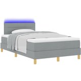 vidaXL Box Spring Postelja z vzmetnico & LED Svetlo Sivo 120x190 cm Tkanina Cene
