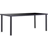  Blagovaonski stol crni 180 x 90 x 75 cm od kaljenog stakla Cijene
