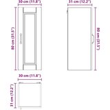  Stenska kuhinjska omarica s polico Rjav hrast 30 x 31 x 80 cm, (5000091838) | Shoptok.si
