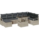  9-delni set vrtnih kavčev z blazinami svetlo siva poli ratan | Shoptok.si