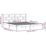  Posteljni okvir iz trdnega lesa 135x190 cm 4FT6, (20645563) | Shoptok.si