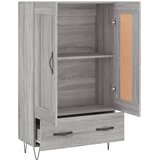  Visoka komoda siva boja hrasta 69,5x31x115 cm konstruirano drvo | Shoptok.si