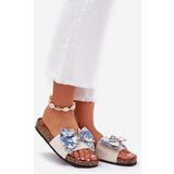 Boto Women's Slide Sandals With Bow On Cork Platform Blue Lisandrea | ePonuda.com