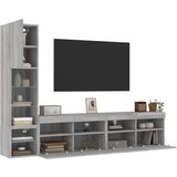 vidaXL 4-dijelni zidni TV elementi s LED svjetlima boja sivog hrasta | shoptok.hr