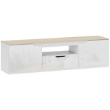  Niski TV ormarić visoki sjaj za TV do 65 3 pretinca ladica 160 x 38 x 43 cm prirodno drvo | shoptok.hr