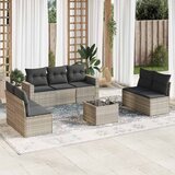 Maison Chic Seti vrtnega pohištva - Vrtna garnitura - Vrtni pohištvo set 8-delna z blazinami sv. siv poli ratan, (21799088) | Shoptok.si
