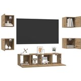  Set TV komoda 6 pcs Umjetnički hrast Konstruirano drvo | shoptok.hr