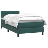 Box spring postelja z vzmetnico temno zelena 80x220 cm žamet, (21791305) | Shoptok.si