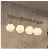 Brilagi Luster na sajli WOOD GLASS 4xE27/60W/230V borovina/siva/bela | Eponuda.com