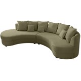 Livetastic Wohnlandschaft inkl. Hocker, rebrasti žamet olivno zelena | Shoptok.si