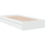vidaXL Posteljni okvir s predali bel 75x190 cm inženirski les, (21216453) Cene