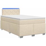  Krevet s box springom, madracem i LED-om Krem 120 x 200 cm | shoptok.hr