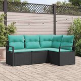  Kavčna garnitura 4 pcs Črna poli ratan, (5000153777) | Shoptok.si
