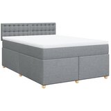 Maison Chic Box spring postelja - Vzmetna postelja z vzmetnico svetlo siva 160x200 cm žamet SL17789, (21894641) | Shoptok.si